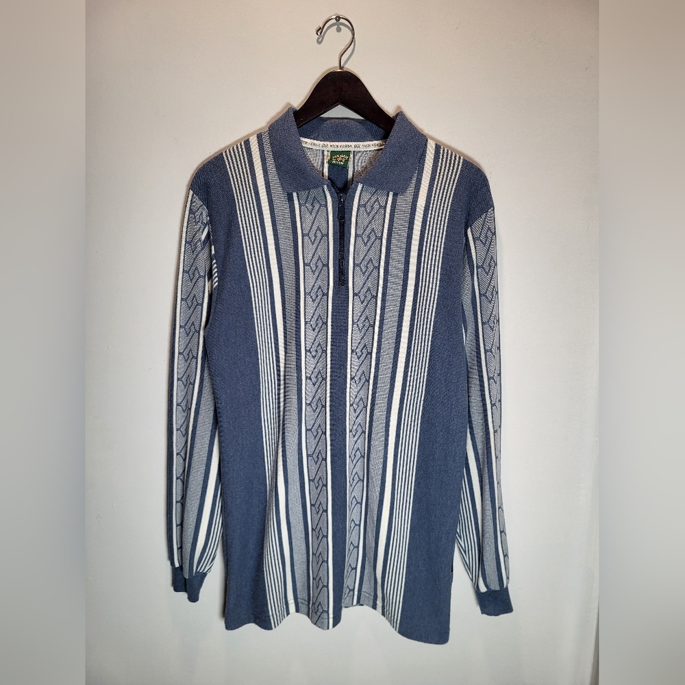 👕🌶 Vintage Vice Versa "Vertical Striped" Collared Longsleeve Shirt